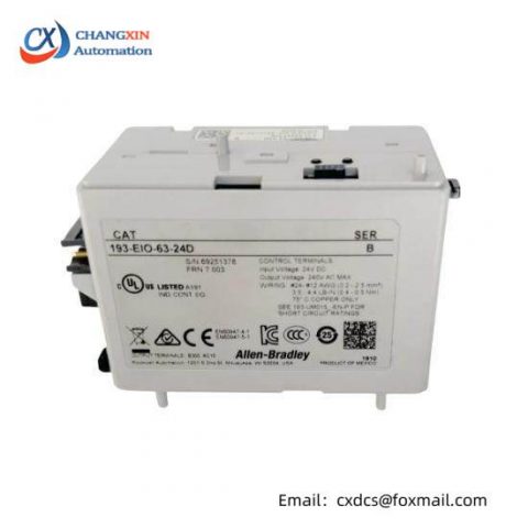 Emerson 193-EIO-63-24D 193EIO6324D I/O Overload Control Module Relay